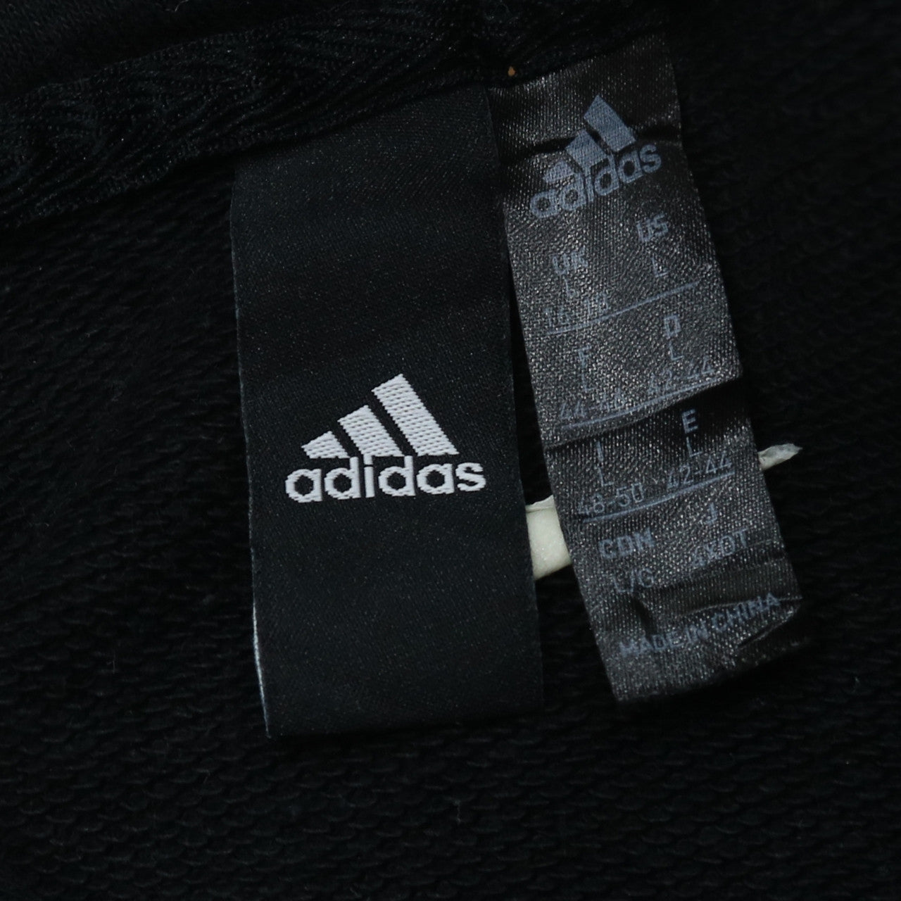 Adidas Women's Black Pullover Hoodie L Logo Print Cotton Blend