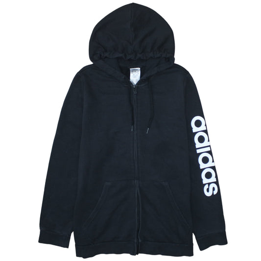 Adidas Womens Black Full Zip Hoodie Size 2XL Cotton Blend