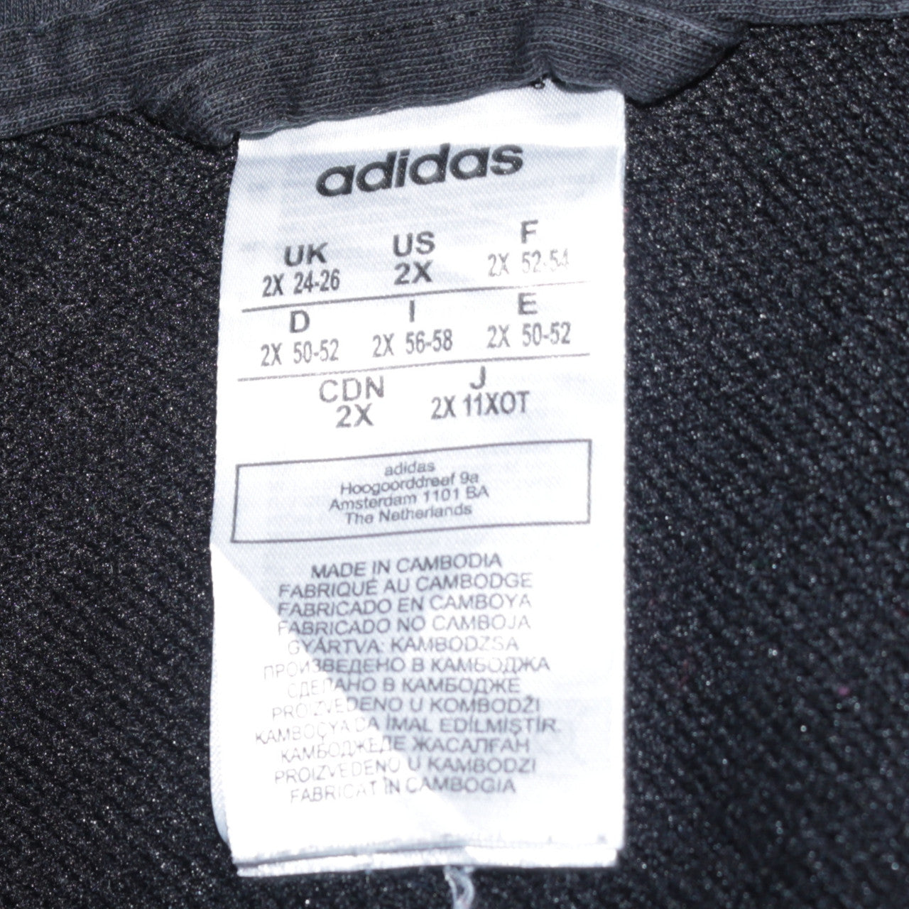 Adidas Womens Black Full Zip Hoodie Size 2XL Cotton Blend