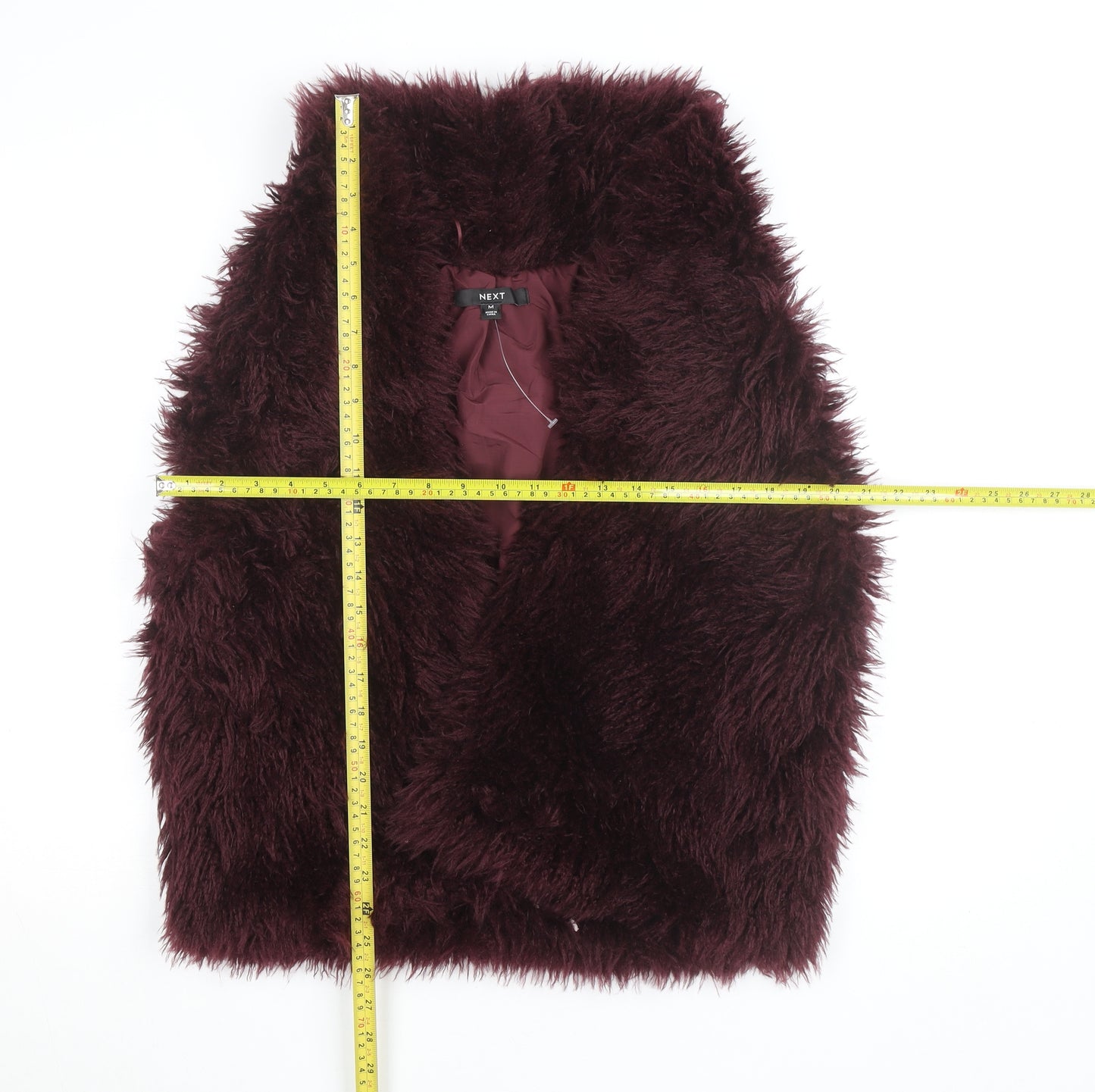Next Women’s Brown Faux Fur Waistcoat Size M Lined Sleeveless Open Gilet
