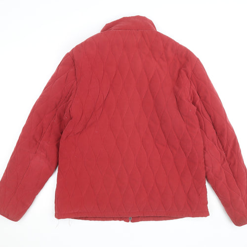 Jack Murphy Womens Red Quilted Mid-Length Jacket Size 18
