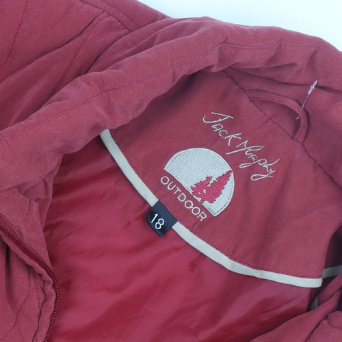 Jack Murphy Womens Red Quilted Mid-Length Jacket Size 18