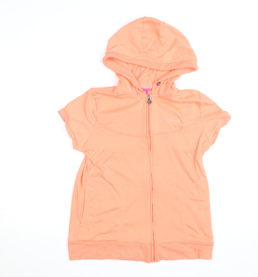 LA Gear Womens Peach Short Sleeve Full Zip Hoodie Size 16