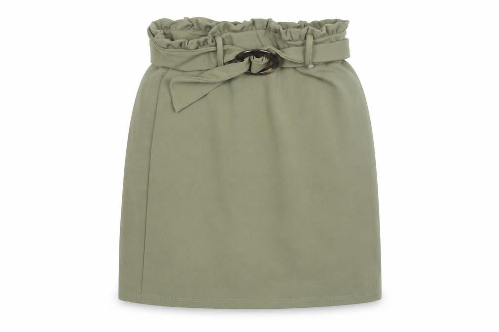 New Look Women’s Green Knee Length High Waist Belted Skirt Size 6