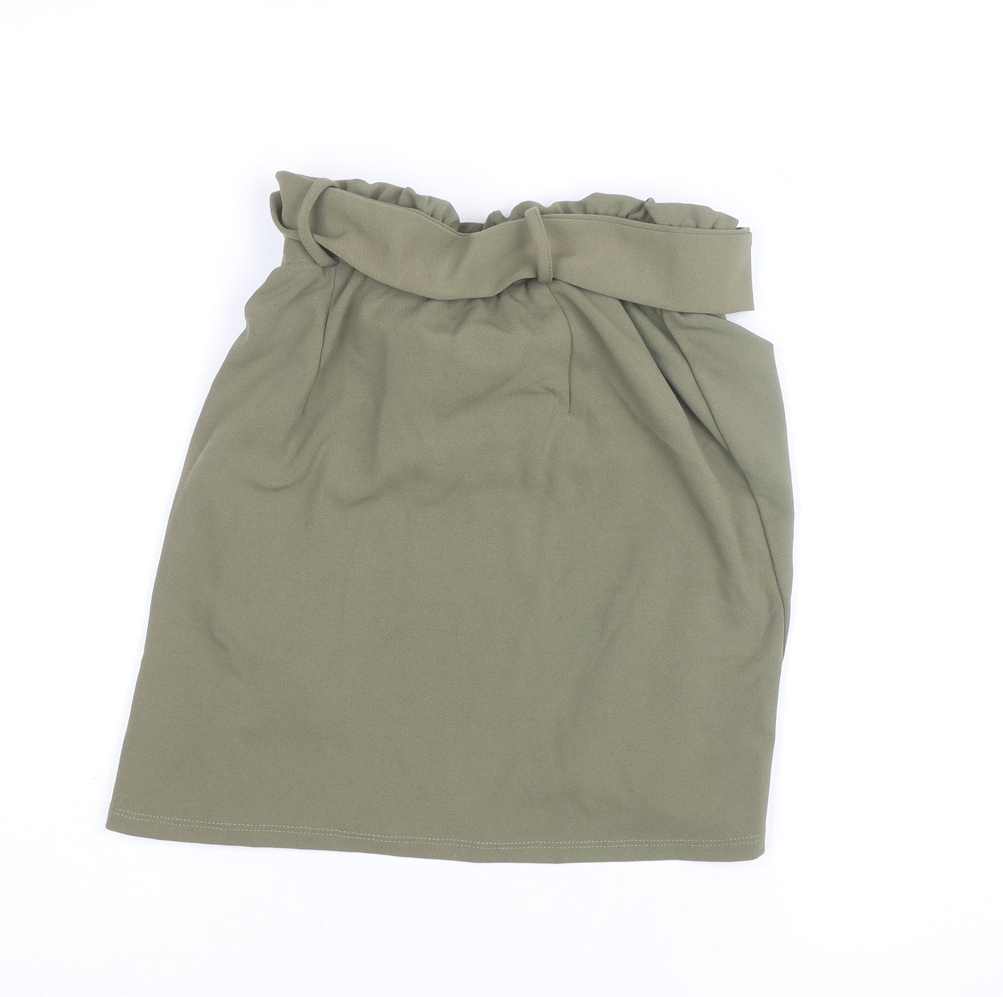 New Look Women’s Green Knee Length High Waist Belted Skirt Size 6