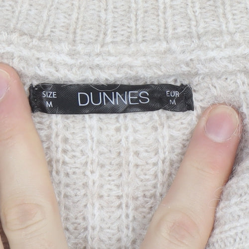 Dunnes Women's Beige Cable-Knit High Neck Sleeveless Vest M