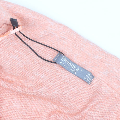 Bershka Women Pink Off Shoulder Long Sleeve Top Size L