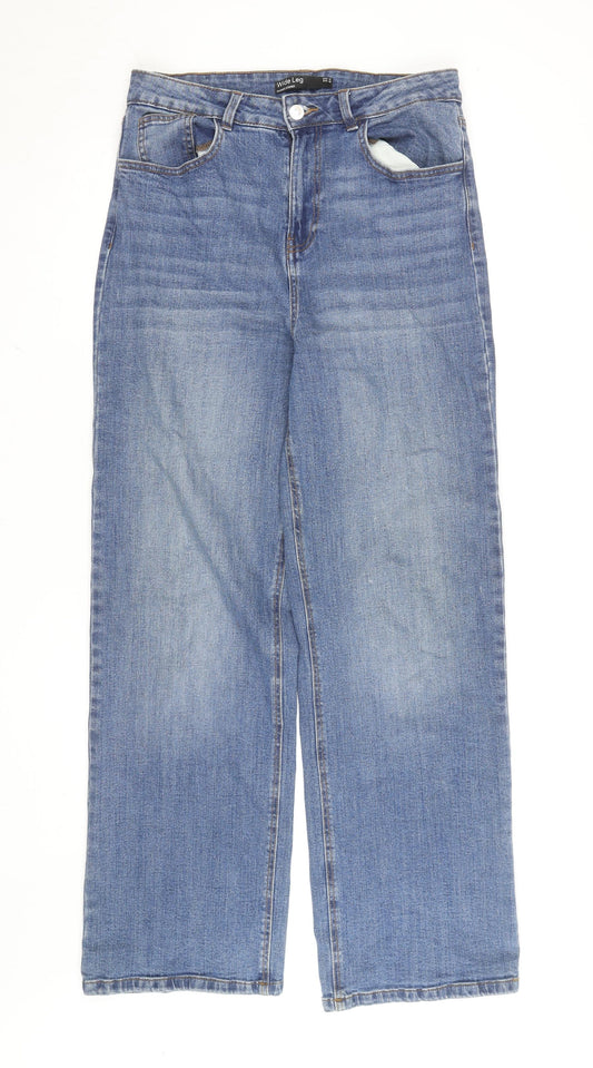 Dunnes Stores Women Blue Size 12 Wide-Leg Denim Jeans