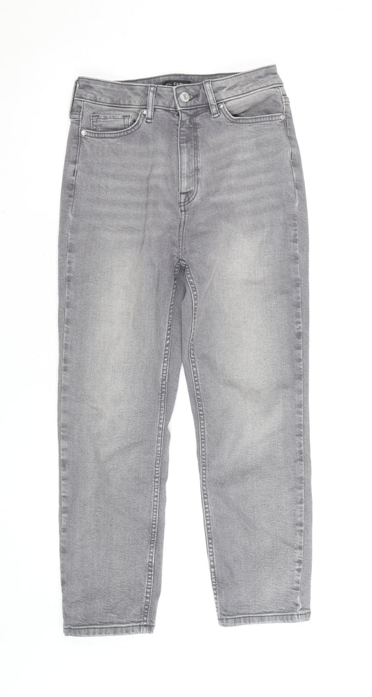 F&F Women’s Grey Straight Leg Mid Rise Jeans Size S