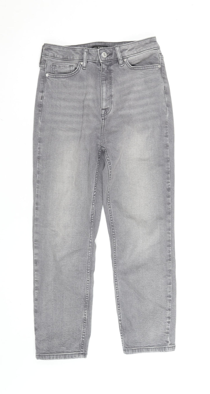 F&F Women’s Grey Straight Leg Mid Rise Jeans Size S