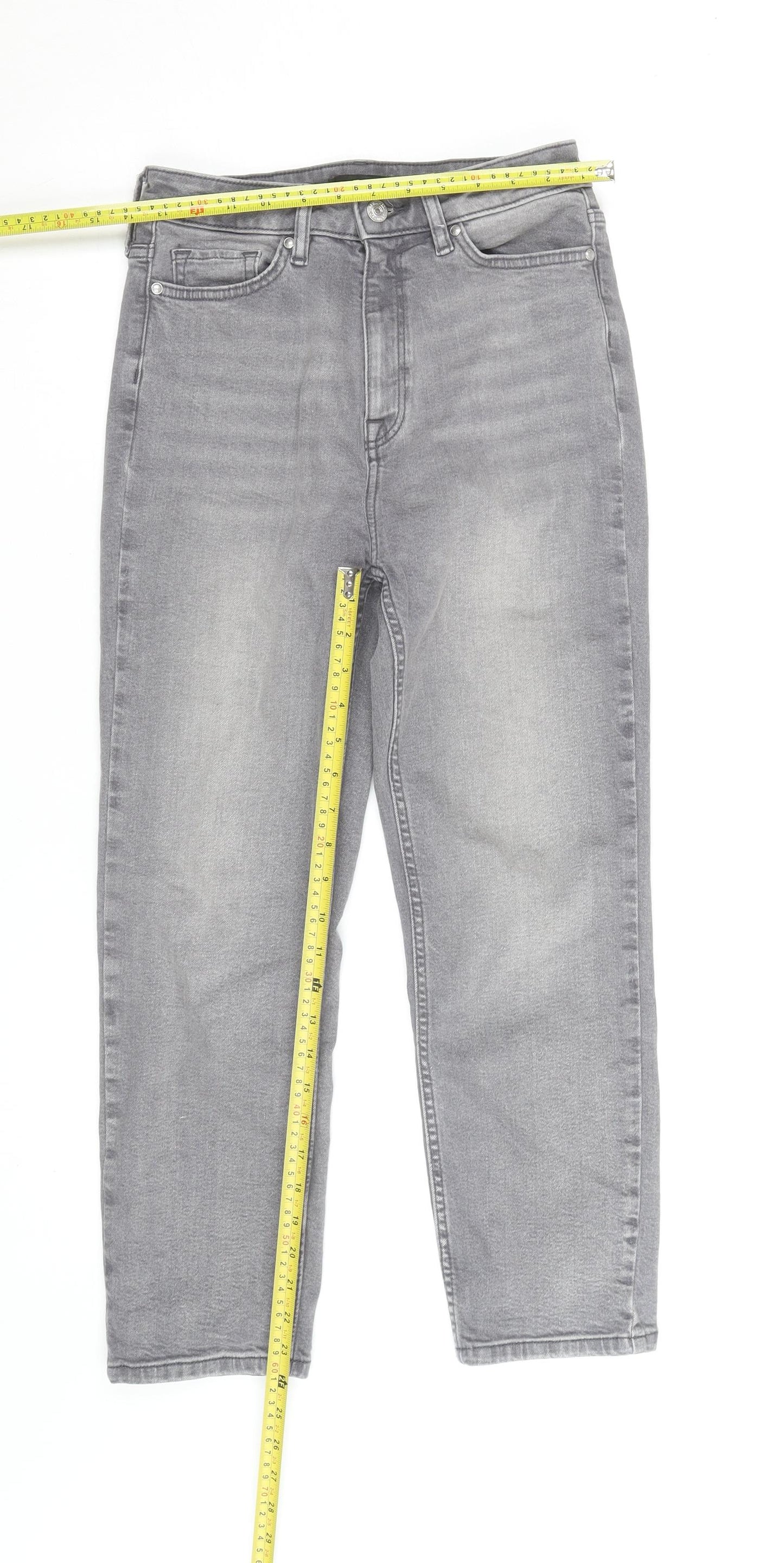 F&F Women’s Grey Straight Leg Mid Rise Jeans Size S