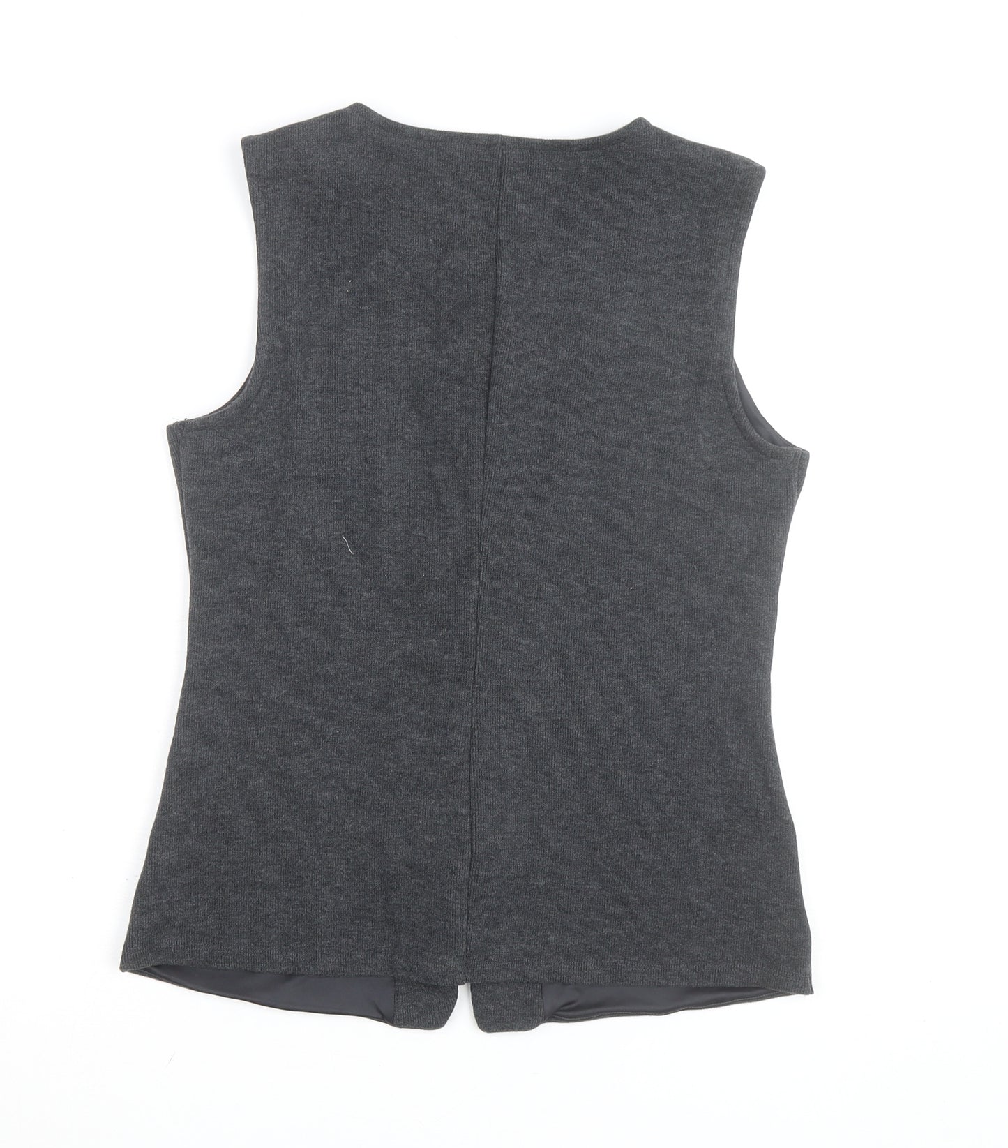 Dunnes Women Grey Sleeveless Knit Button Blouse Size 12