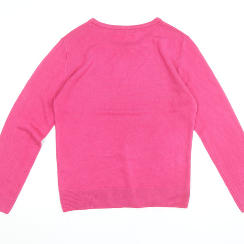 Rowen Avenue Womens Pink Acrylic Crew Neck Pullover Jumper Size M