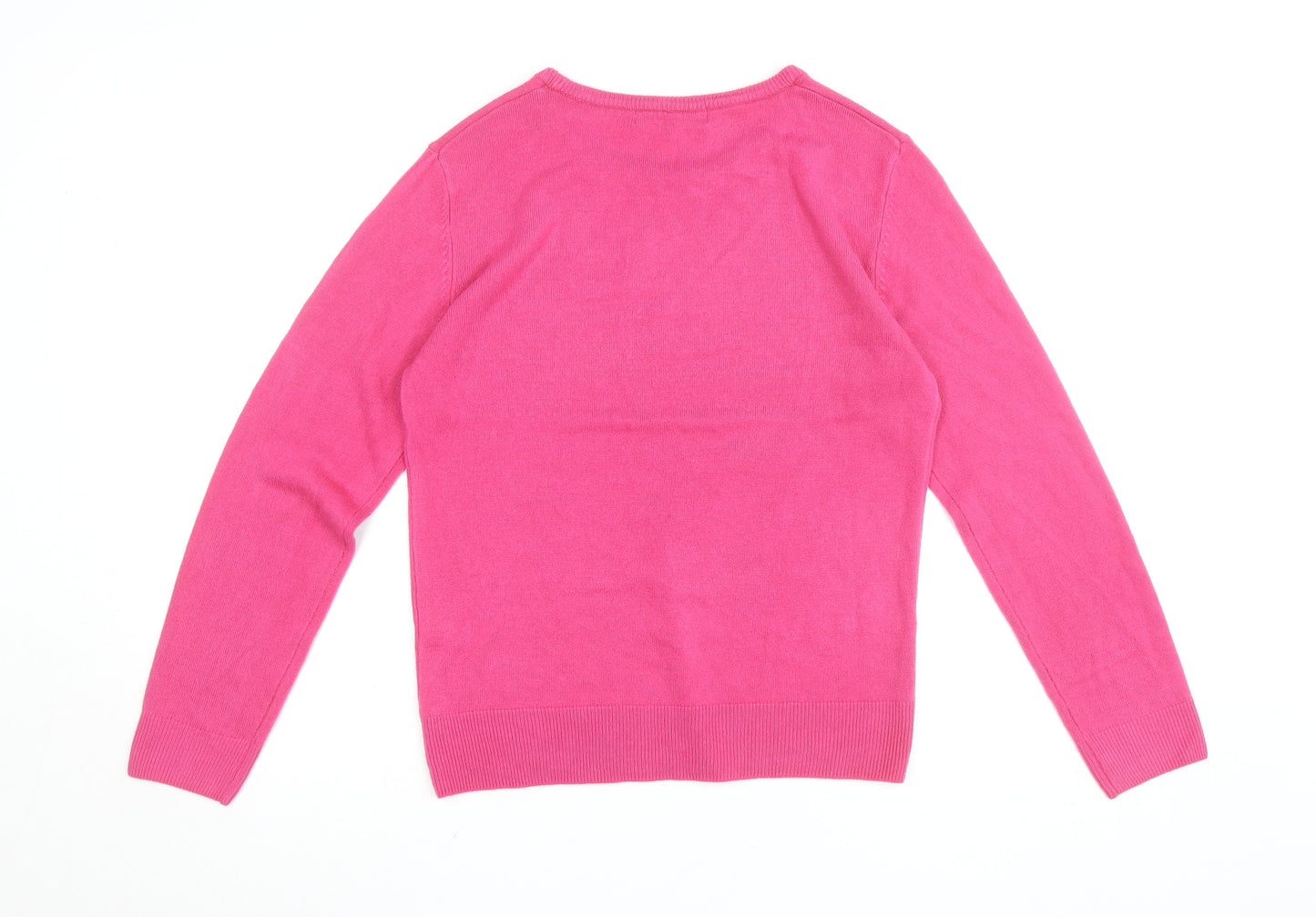 Rowen Avenue Womens Pink Acrylic Crew Neck Pullover Jumper Size M
