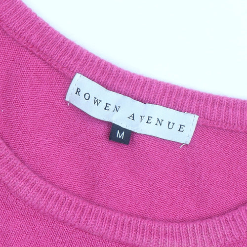 Rowen Avenue Womens Pink Acrylic Crew Neck Pullover Jumper Size M
