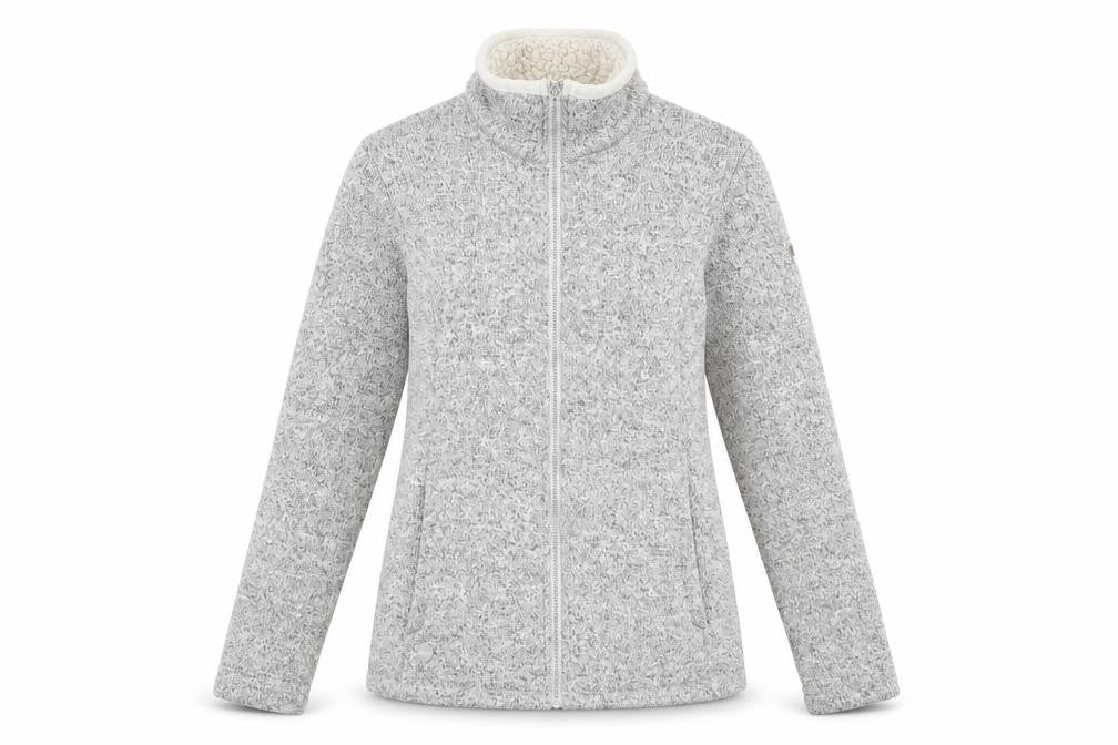Front view of Regatta women’s grey fleece full zip jumper, size UK 12