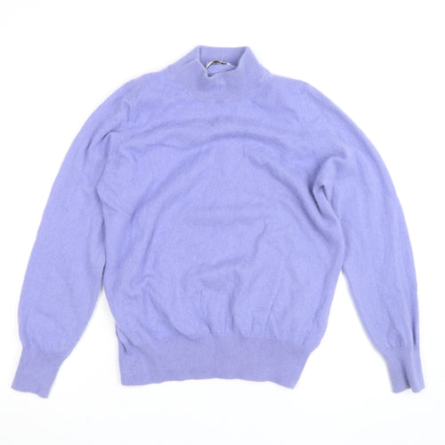 Marks and Spencer Women Purple Cashmere Mock Neck Jumper Size 18