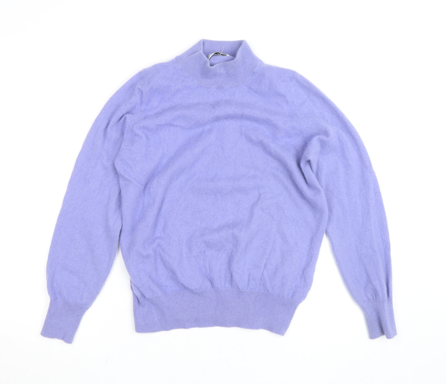 Marks and Spencer Women Purple Cashmere Mock Neck Jumper Size 18