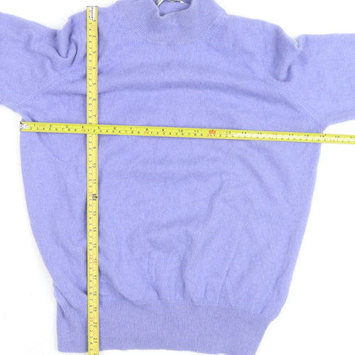 Marks and Spencer Women Purple Cashmere Mock Neck Jumper Size 18