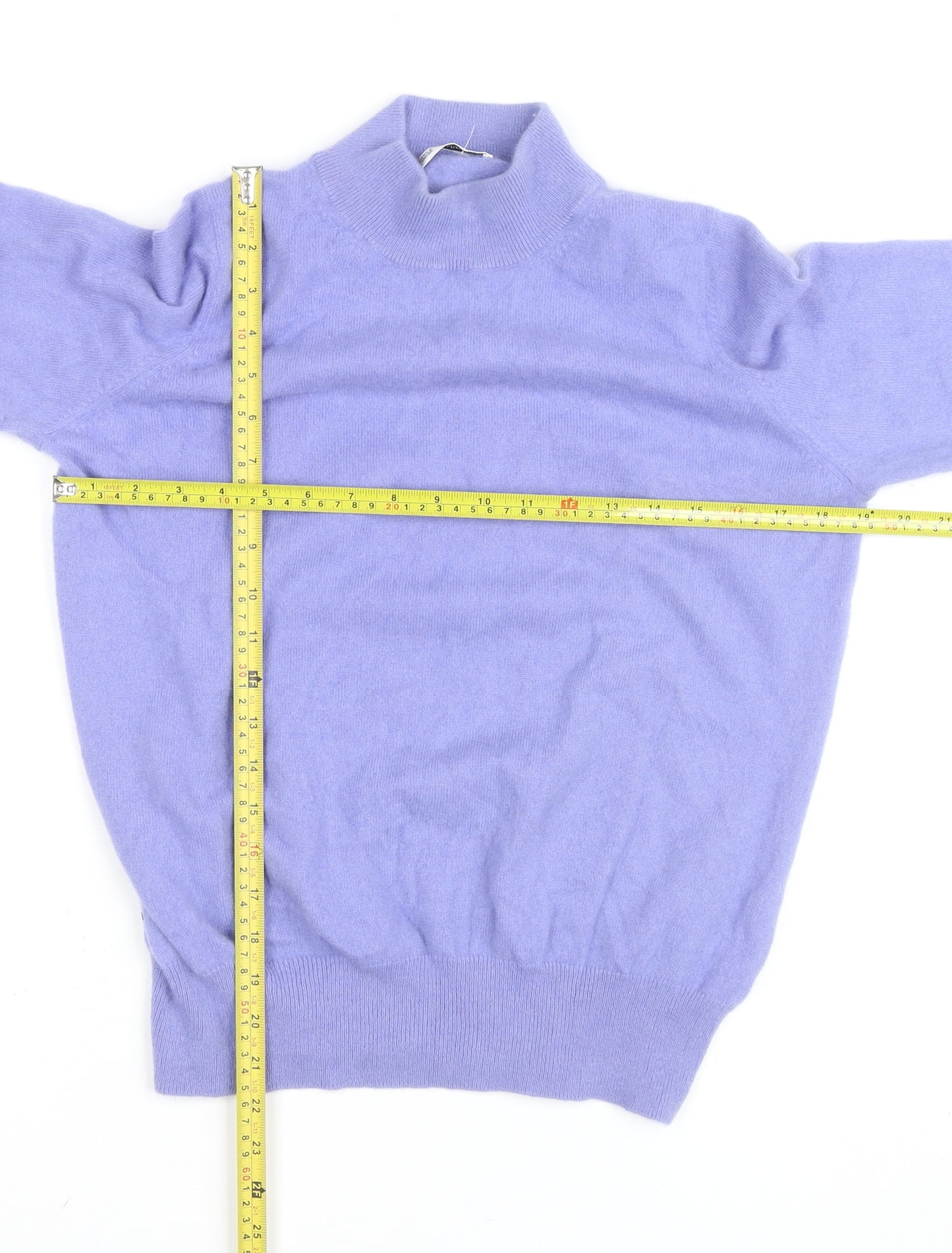 Marks and Spencer Women Purple Cashmere Mock Neck Jumper Size 18