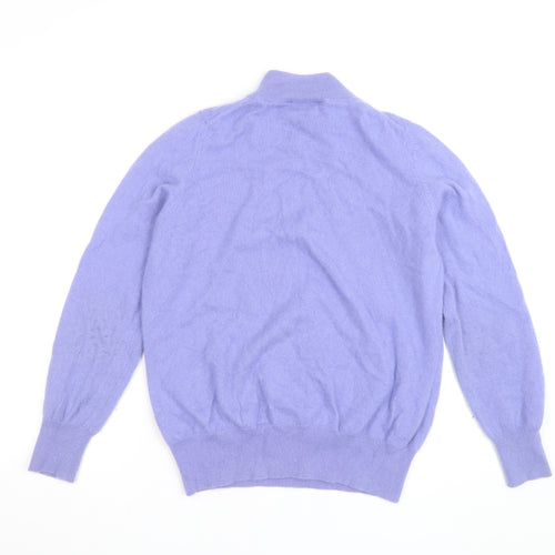 Marks and Spencer Women Purple Cashmere Mock Neck Jumper Size 18