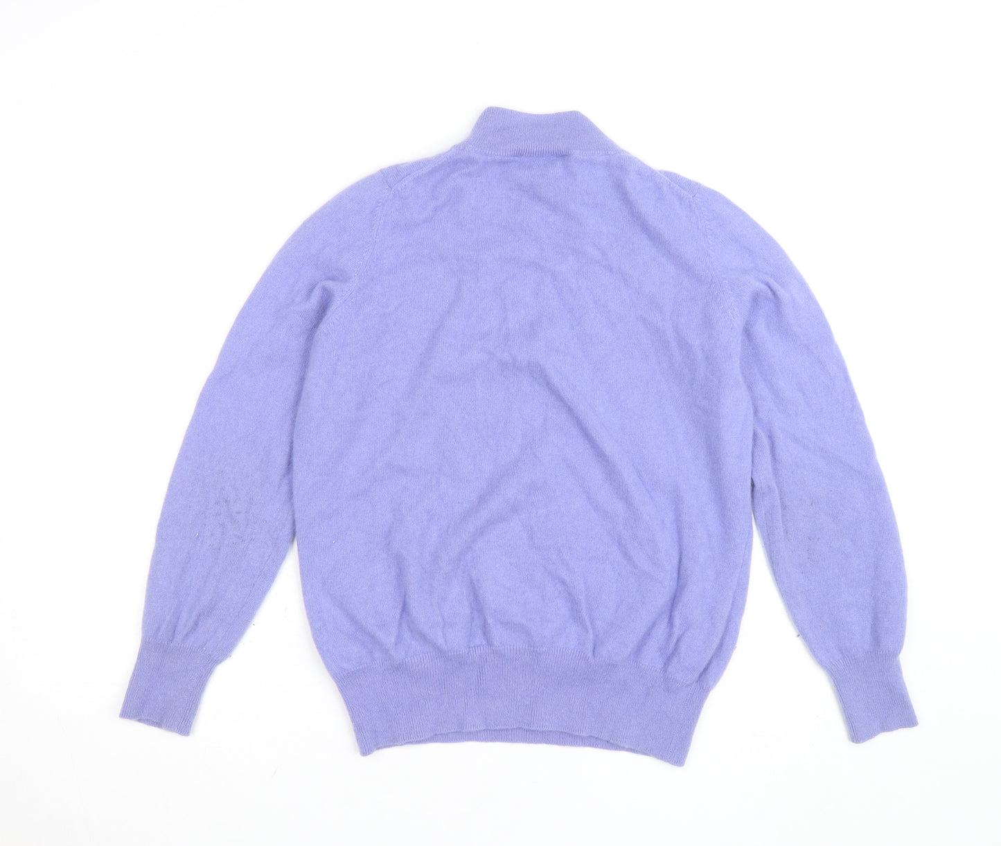 Marks and Spencer Women Purple Cashmere Mock Neck Jumper Size 18