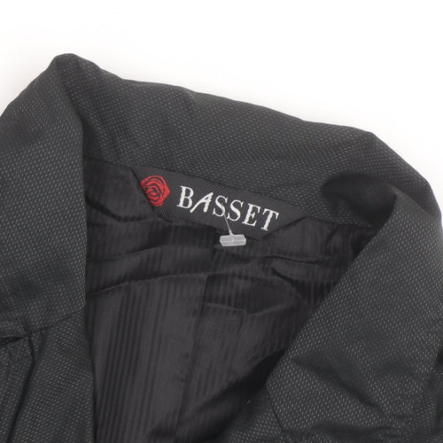 Basset Women's Black Collared Long Sleeve Button Blouse Size 16