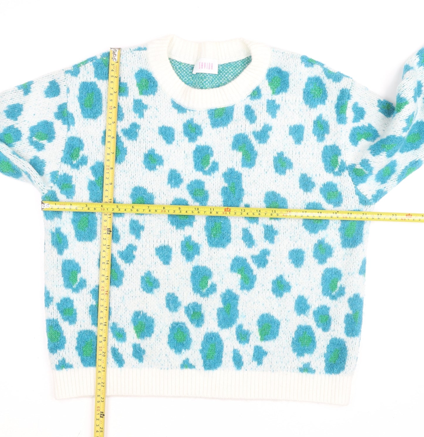 Savida Women's Multicoloured Leopard Knit Jumper Size 16