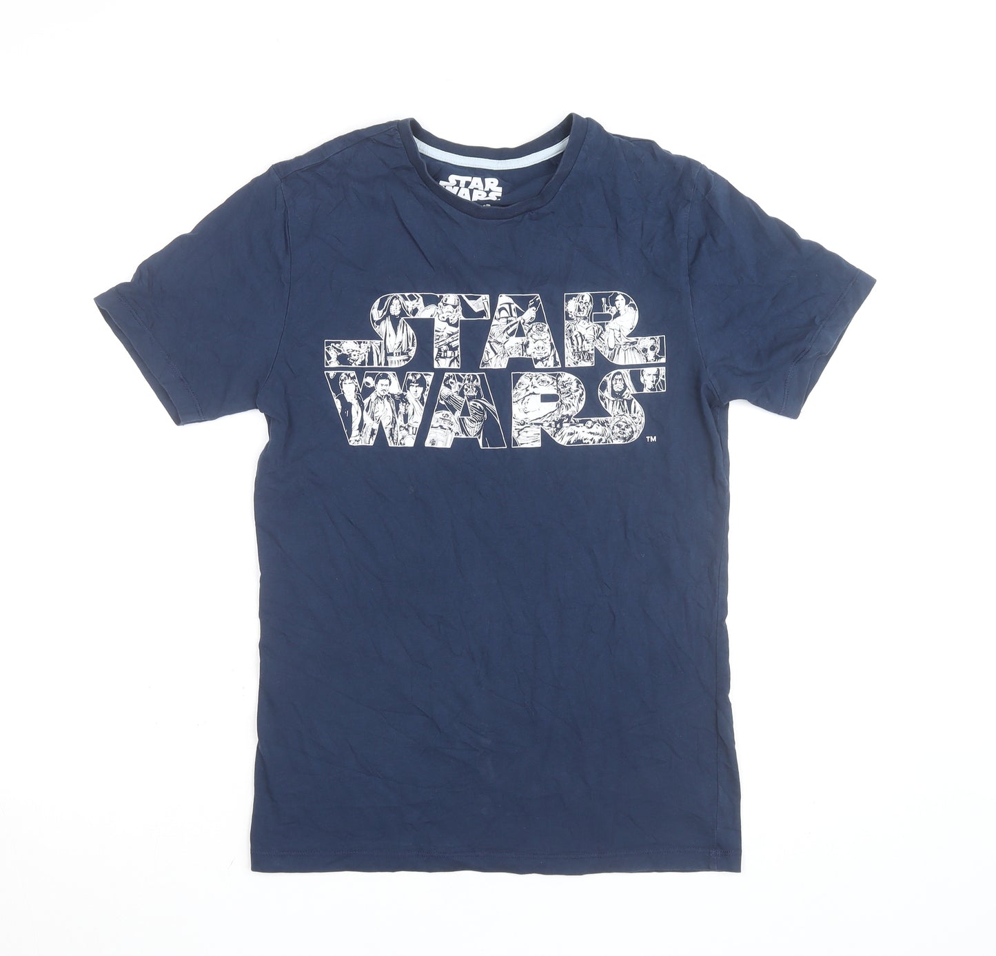 Star Wars Men’s Blue Cotton Graphic T-Shirt Small