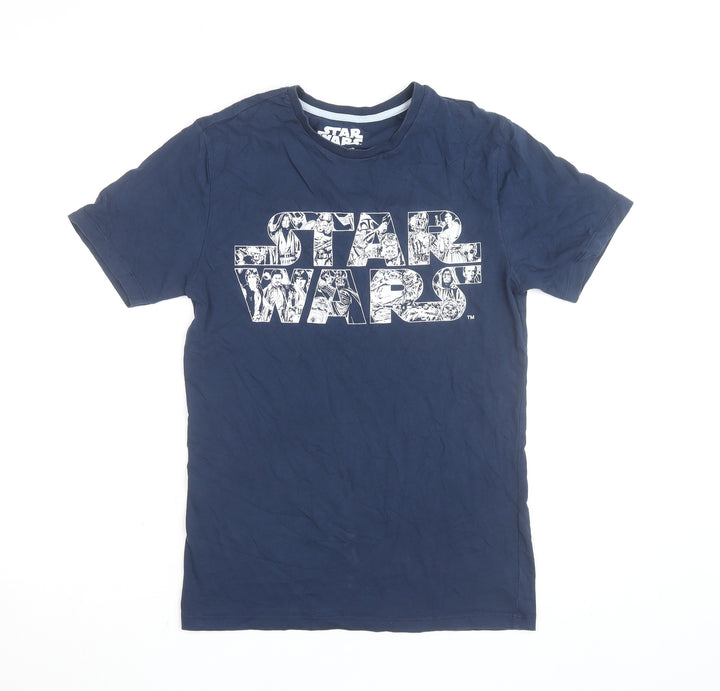 Star Wars Men’s Blue Cotton Graphic T-Shirt Small