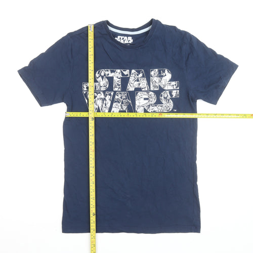 Star Wars Men’s Blue Cotton Graphic T-Shirt Small