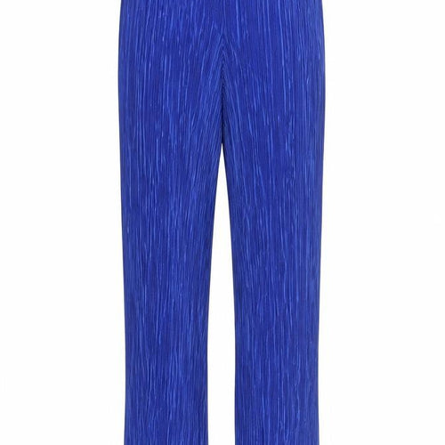 Boohoo Women's Blue Pleated Wide-Leg Trousers Size 12