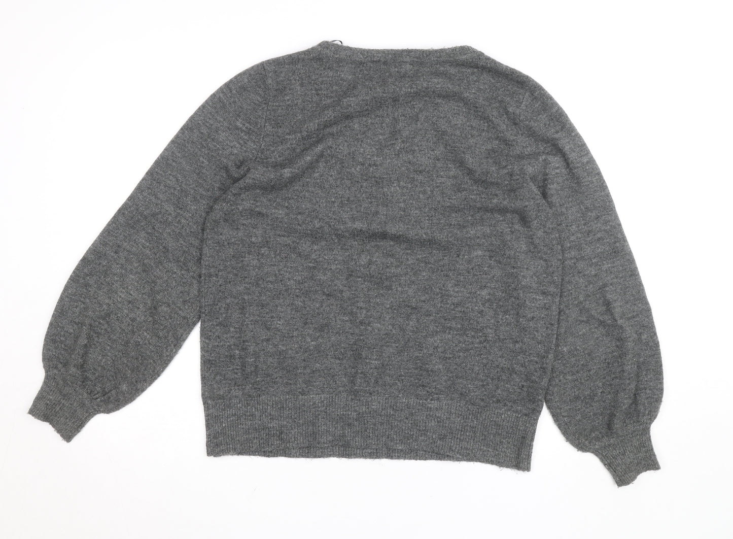Monsoon Women's Grey Wool Blend Beaded Pullover Jumper M