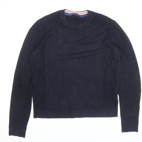 Ted Baker Men's Blue Cotton Crew Neck Pullover Jumper M