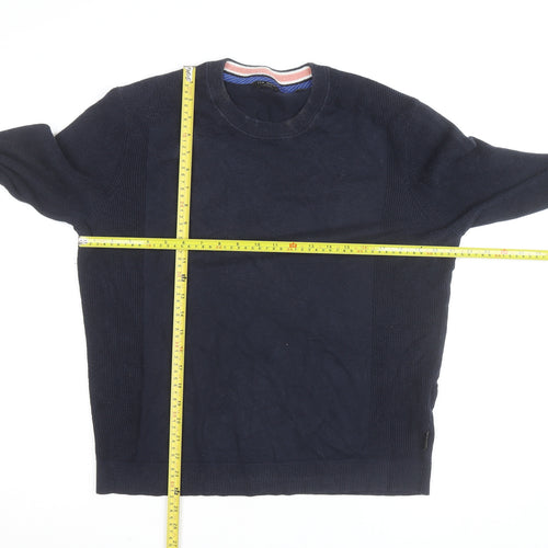 Ted Baker Men's Blue Cotton Crew Neck Pullover Jumper M