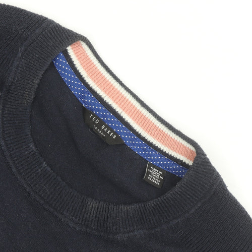 Ted Baker Men's Blue Cotton Crew Neck Pullover Jumper M