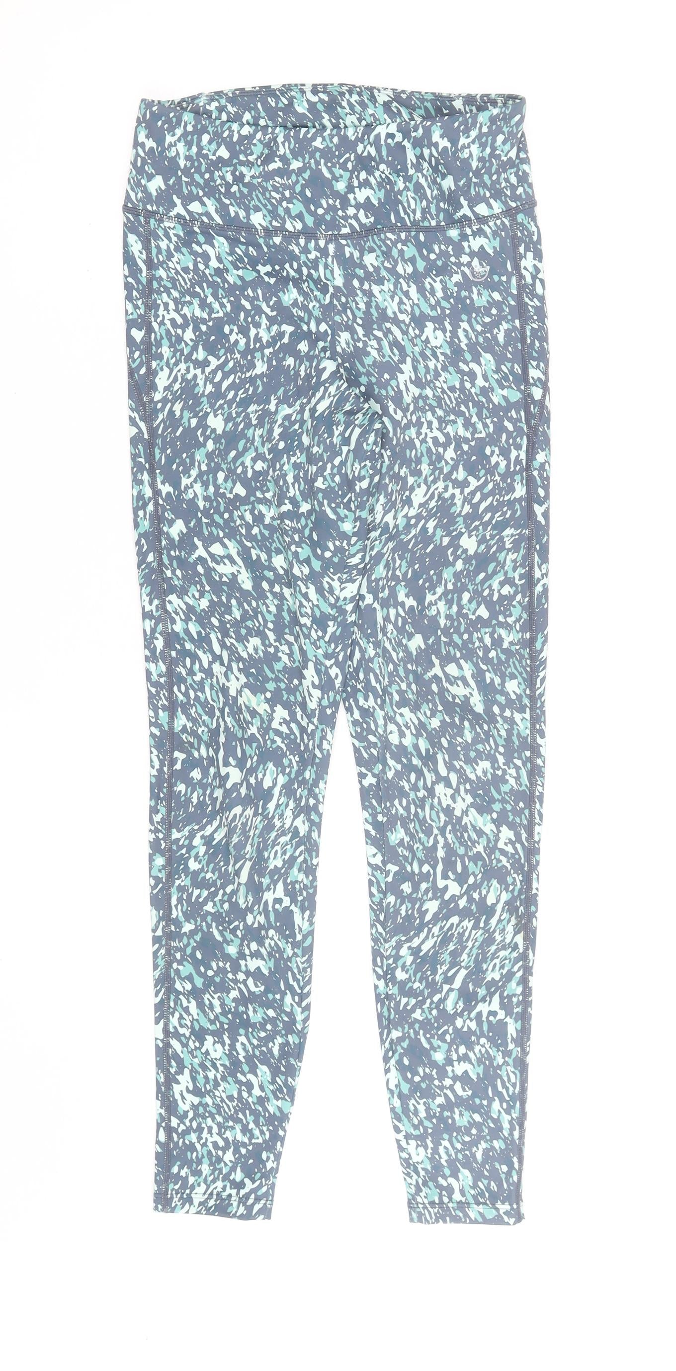 Dunnes Stores Womens Blue Patterned Ankle Leggings Size 10