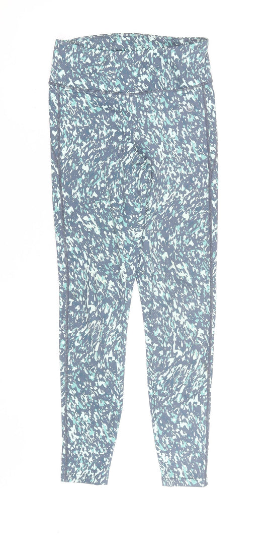 Dunnes Stores Womens Blue Patterned Ankle Leggings Size 10
