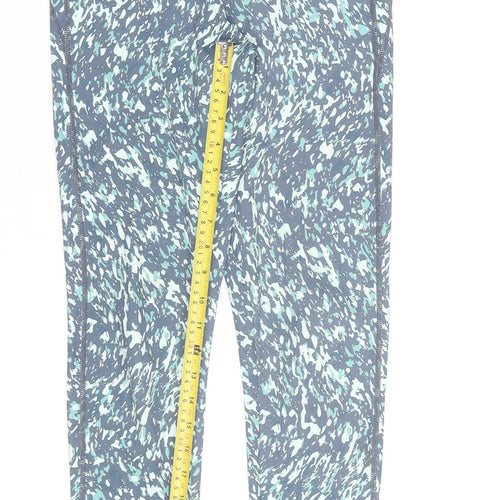 Dunnes Stores Womens Blue Patterned Ankle Leggings Size 10