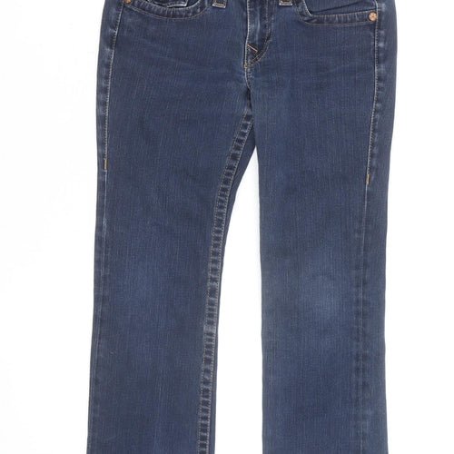 True Religion Womens Blue Straight Slim Fit Jeans Size 12