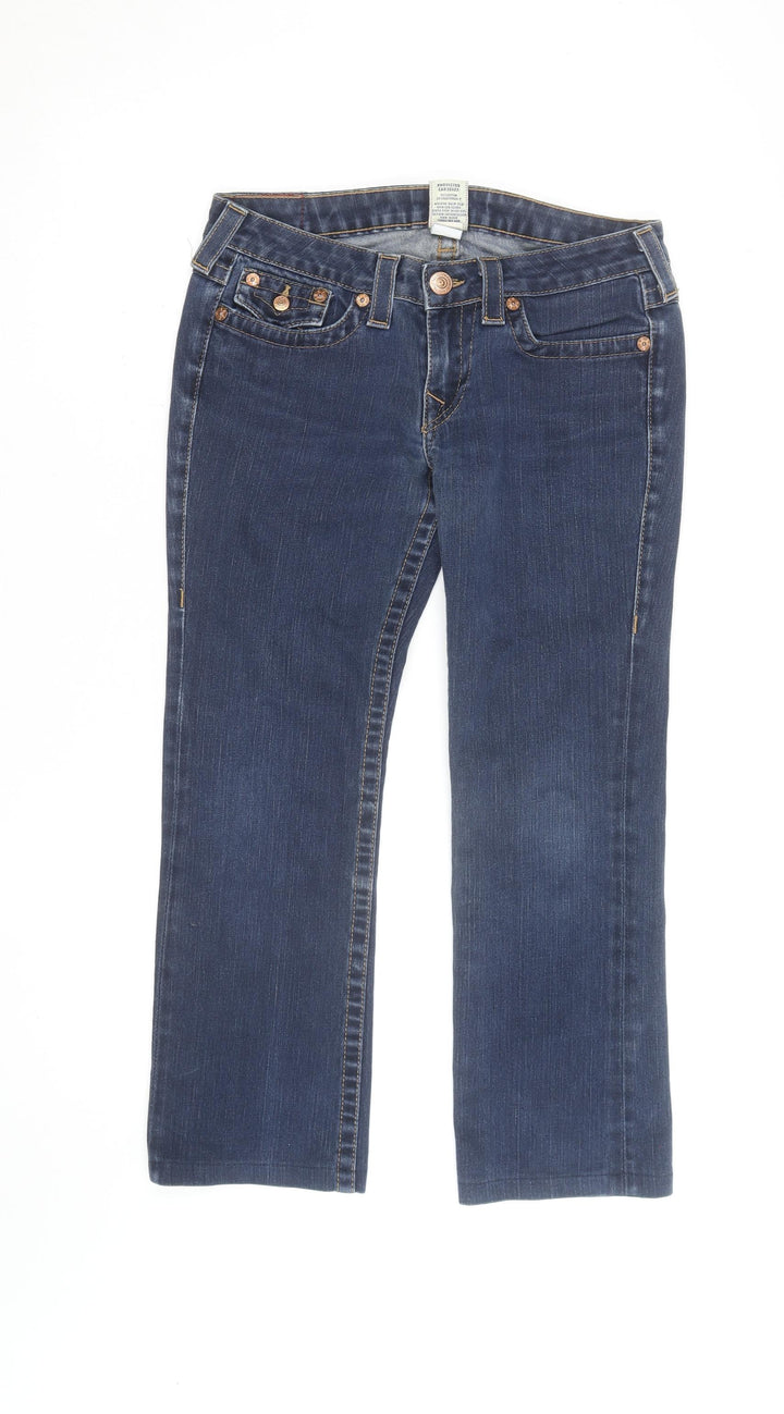 True Religion Womens Blue Straight Slim Fit Jeans Size 12