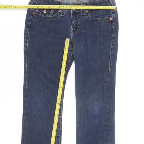 True Religion Womens Blue Straight Slim Fit Jeans Size 12