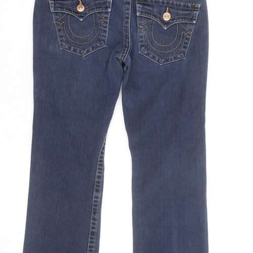True Religion Womens Blue Straight Slim Fit Jeans Size 12