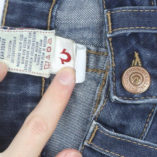 True Religion Womens Blue Straight Slim Fit Jeans Size 12