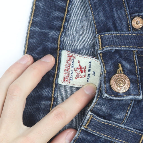 True Religion Womens Blue Straight Slim Fit Jeans Size 12