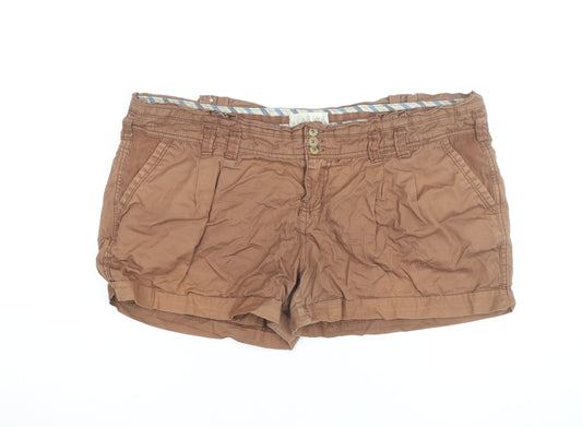 WEAR ME Women’s Brown Chino Shorts Size M Pleated Cotton Casual