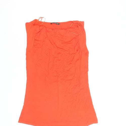 Dunnes Women Orange Size 14 Sleeveless Viscose Tank Top