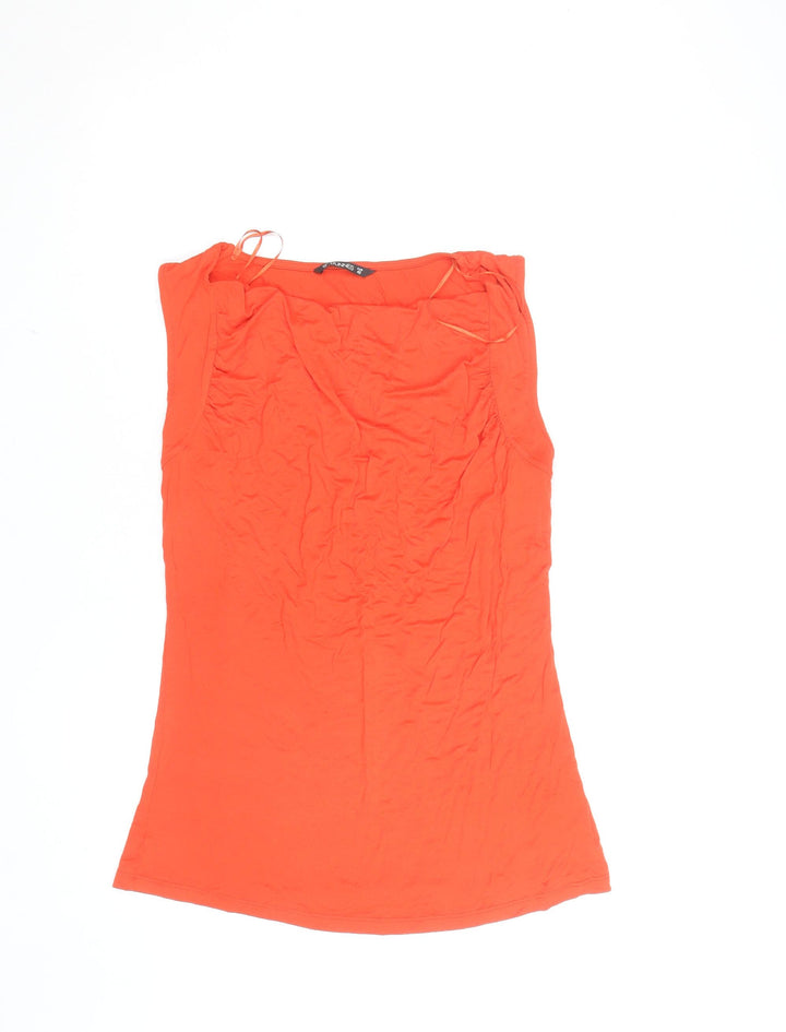 Dunnes Women Orange Size 14 Sleeveless Viscose Tank Top