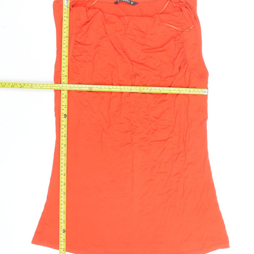 Dunnes Women Orange Size 14 Sleeveless Viscose Tank Top