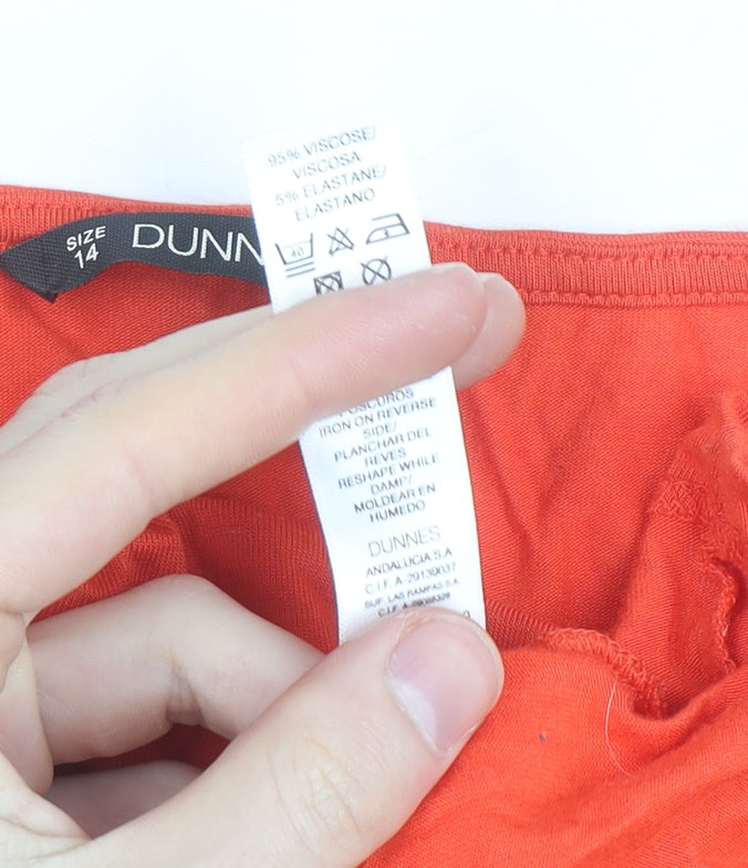 Dunnes Women Orange Size 14 Sleeveless Viscose Tank Top